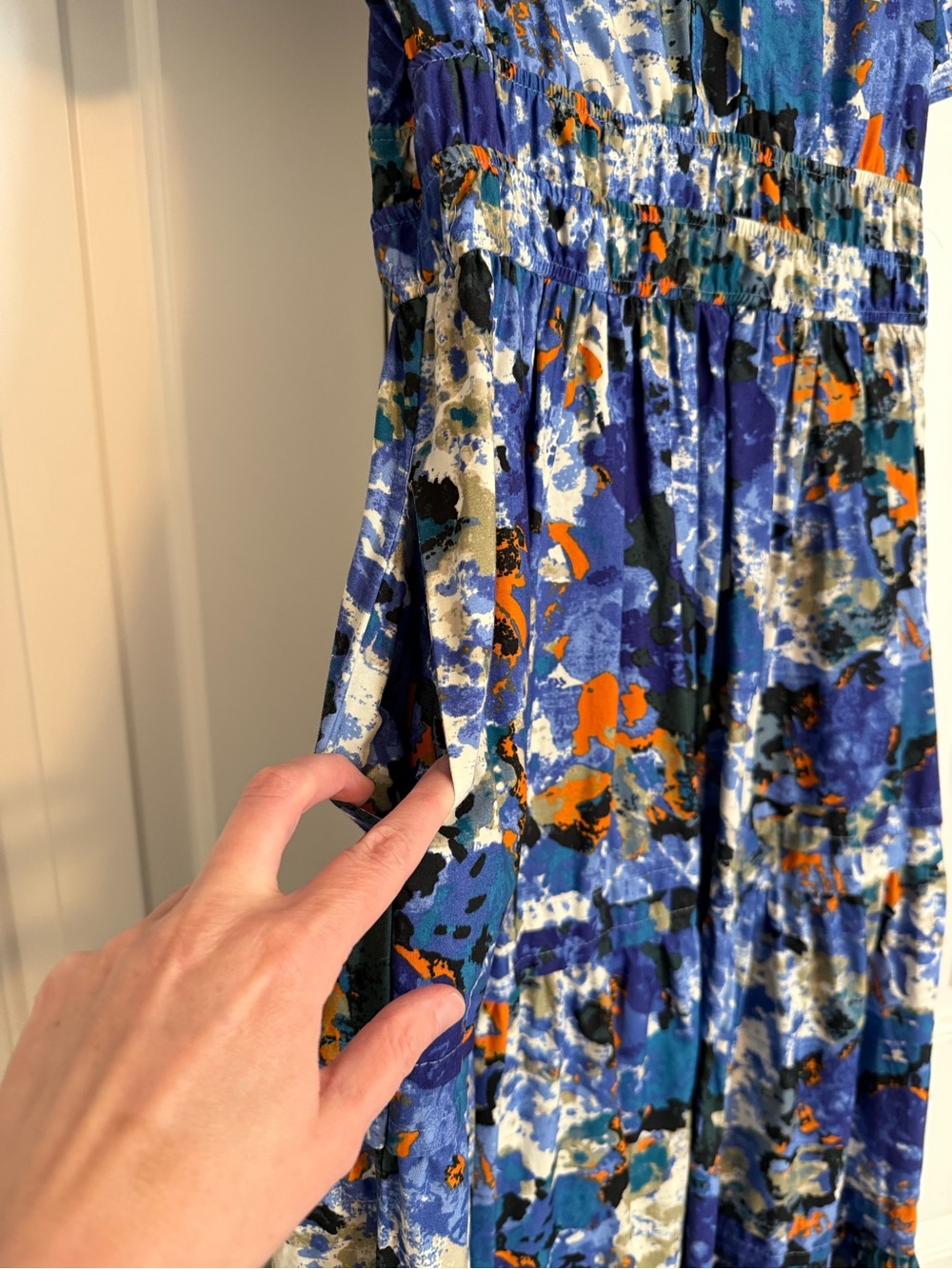 Anthropologie Somerset Maxi Dress Blue Watercolor Size XS - Picture 3 of 13